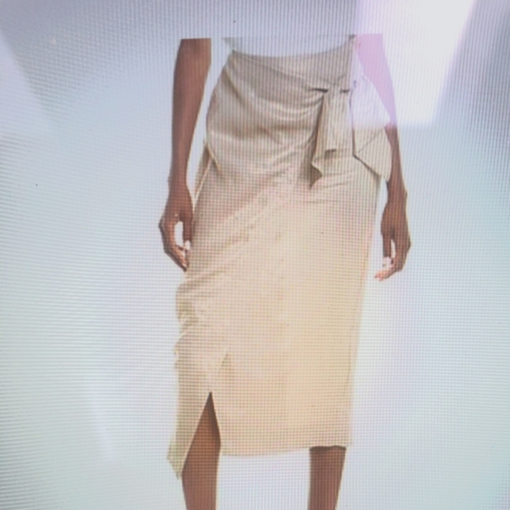Donna Karan holiday metallic linen skirt